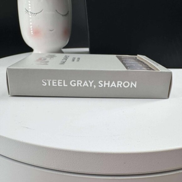 NEW πππ πΌπ¨π₯ππ£ Press-On Nails Medium Square Steel Gray Sharon - Picture 8 of 9
